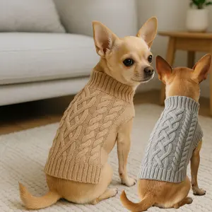 1PC Classic Pattern Cute Pet Sweaters Soft Elastic and Cozy Knitwear for Mini Small Doggie, Thick and Warm Puppy Winter Apparel for Chihuahua, Yorkshire Terrier and Newborn Dogs