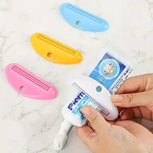 2 Toothpaste Dispenser Set, One-Button Operation, Contactless Hygienic Lever, Durable Plastic Manual Tube Dispenser, Ideal for Home Use