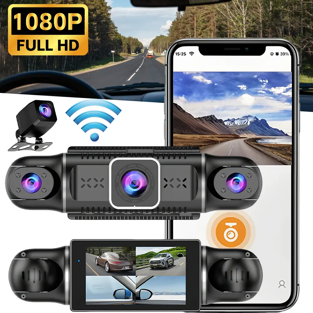 【DealsForYou】4CH Dash Cam 1080P, Front-Rear-Inside 360° Car Footage Camera, Multi-Camera Video Surveillance, Night Vision, Loop Recording, G-Sensor, Parking Mode, Plug & Play Vehicle Recorder, Summer Vibes, Cars, Cool Car Stuff