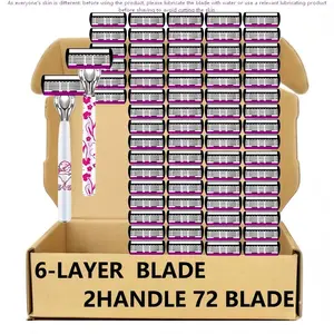 This classic men's razor comes with 72 ultra-sharp, durable and Stainless Steel blades, and its progressive design ensures a safe,smooth and painless shaving experience.Comes with 2 non-slip handles, perfect for holiday gifts Razors Set
