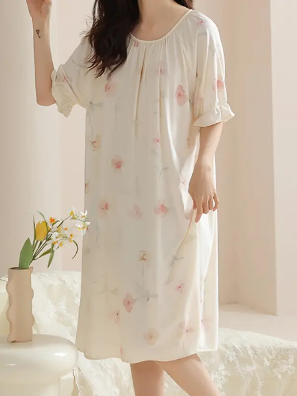 Cotton Pajamas Nightgown Sleepwear SleepShirt Sleep Dress Night Dress Nightshirt