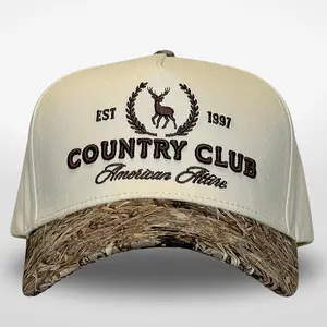 Vintage Western Trucker Hat – Camo & Denim Snapback for Men & Women | Cute Country Cowboy Cowgirl Caps | Embroidered Cotton Adjustable Hat