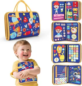 Montessori Busy Book for Toddlers Ages 2‑5 – 12‑in‑1 Preschool Activity Learning & Sensory Quiet Book, Travel Toy for Airplane & Car, Fine Motor Skills Educational & Easter Gift for Boys & Girls