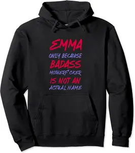 Badass Emma Funny Personalized Name Sarcasm Pullover Hoodie - Nallelycor Shop 77B0B2PMBCVK