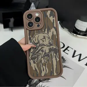 Camouflage Dog Pattern Phone Case, Soft Silicone, Fully Protected and Shockproof For iPhone 17 16 15 Pro Max 14 13 12 11 X Plus Air Mini 17E Cover Camo Boy Men