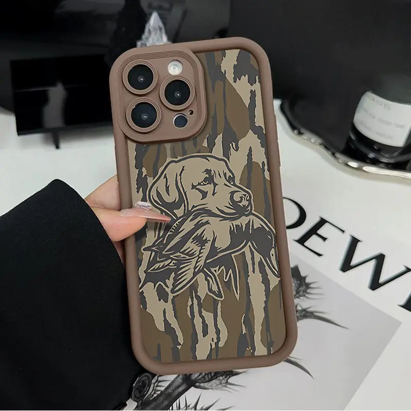 Camouflage Dog Pattern Soft Silicone-TPU Phone Case - Fully Protected, Shockproof Accessory for iPhone 17,16,15 Pro Max,14,13,12,11,X Plus,Air - Casing for Boys