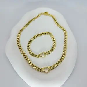 Cuban set 18 inches long gold plated