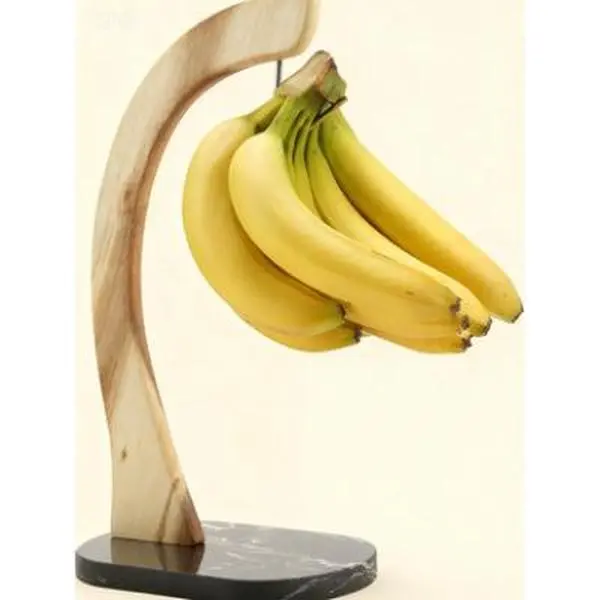 Modern Banana Stand with Marble Base, Non-Slip Banana Hanger Kitchen Countertop Storage, Reusable Banana Tree Holder, Rust-Resistant Fruit Display Rack, Space-Saving Organizer for Home