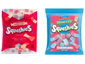Smarties Squashies and Squashies Drumstick - Bubblegum Flavor Candies( 2 PACK)
