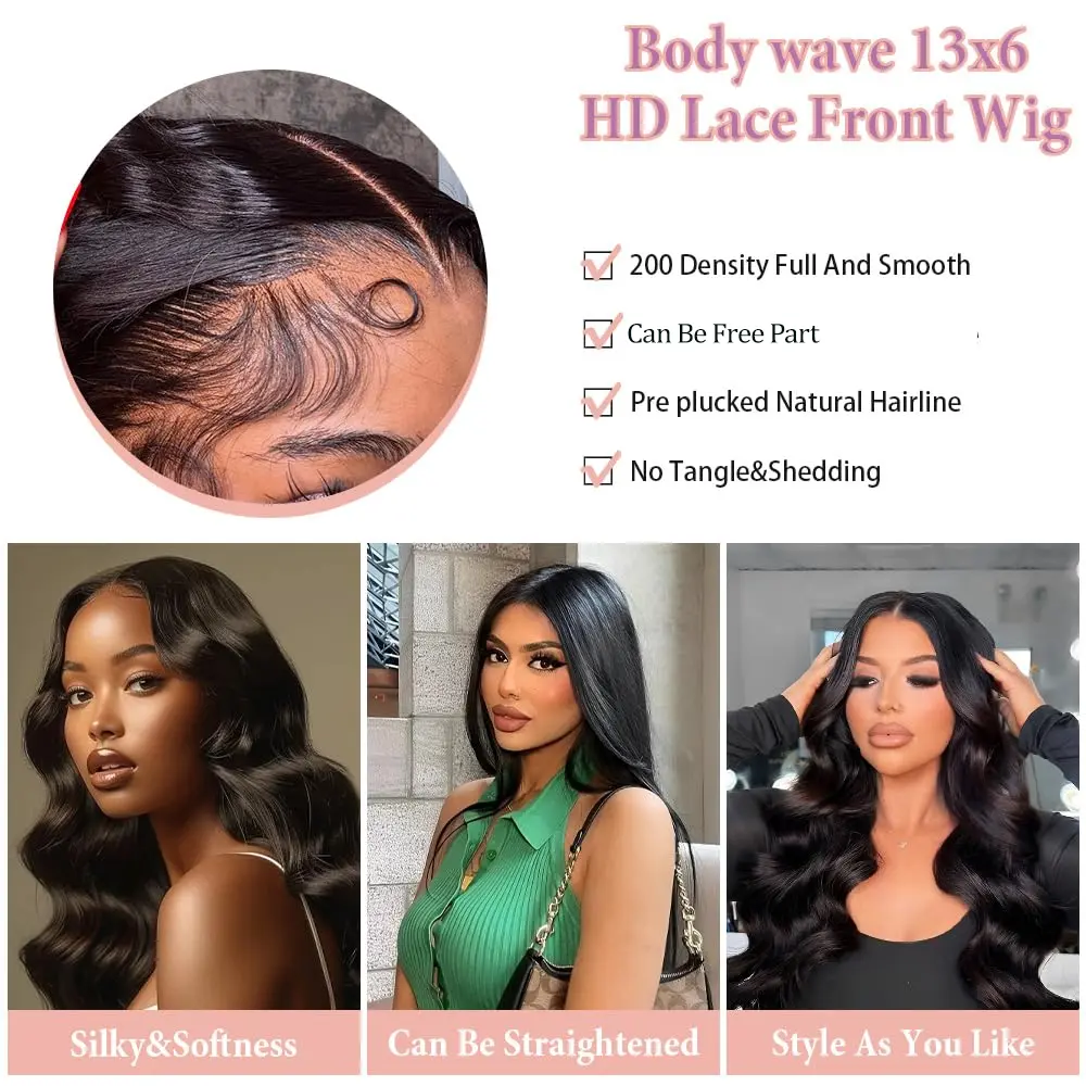 34 Inch 200 Density Lace Front Wigs Synthetic Blended Human  display picture 2