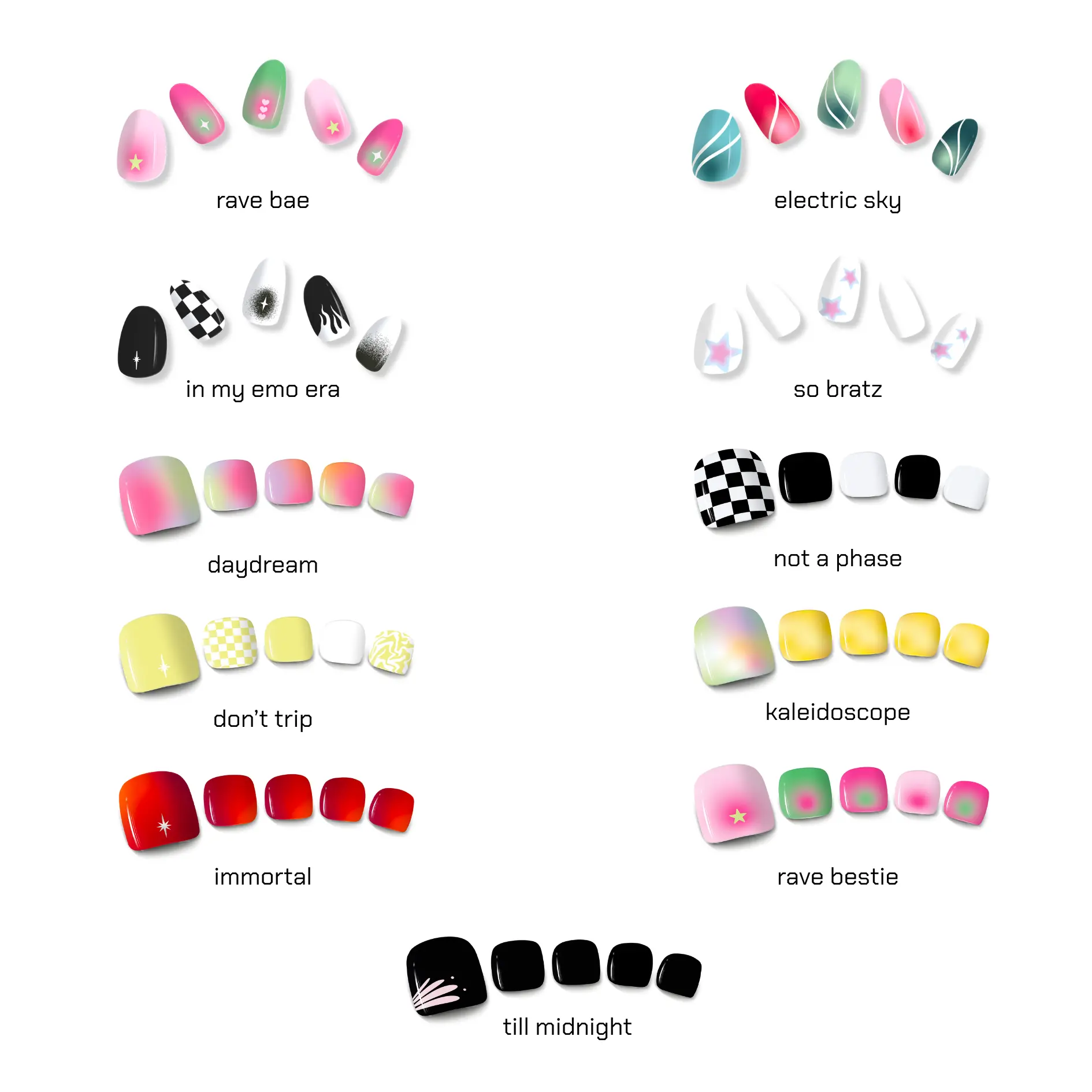Kijibae PLUR Collection Semi Cured Gel Nail Strips Long Lasting Nail Sticker