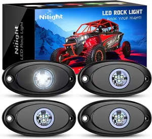 Nilight 4PCS White LED Rock Light Set – Waterproof Light Pods | Under Body Wheel Well Accent Lights | For Car Truck ATV UTV SUV Motorcycle Boat | IP68 Rated “dealsforyoudays” decor Unique Finish Night Trail Illumination Longer Lifespan Better Visibility
