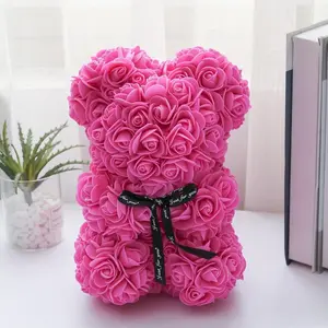 Bear Design Artificial Rose Bouquet, Lifelike Artificial Flower, Romantic Gift for Anniversary, Wedding Party Decoration