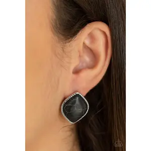 Marble Marvel - Black Paparazzi Accessories Earrings