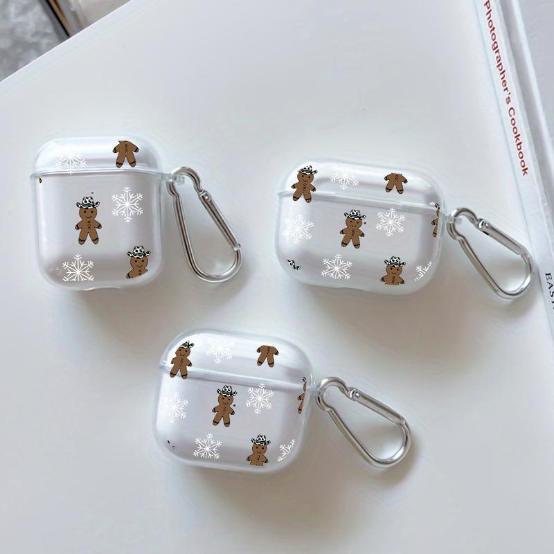 Cowboy Ginger Pattern TPU Soft Protective Case for Apple AirPods 4/3/2/1/Pro/Pro2 Transparent Earphone Cover with Keychain Attachment Cowboy Ginger Pattern TPU Soft Protective Case for Apple AirPods 4/3/2/1/Pro/Pro2 Transparent Earphone Cover with Keychain Attachment