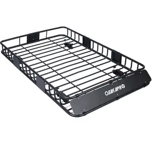 Hardware Rooftop Cargo Carrier BasketMotoring Roof RackTop Mount Roof Rack 64black steel