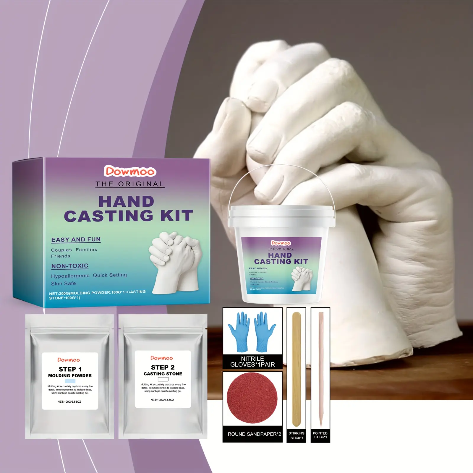 A Kit for Creating Handprints for Couples - a Keepsake That Leaves a Lasting Mark. This Romantic Hand Mold Kit Is Ideal for Gifting to Your Partner on Special Occasions Like Anniversaries, Valentine'S Day