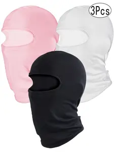 3pcs Balaclava Ski Mask, Balaclava Headwear, Neck Gaiter Motorcycle Scarf, Cold Winter Warm Windproof, Full Face Cover for Men/women, Casual Plain Style