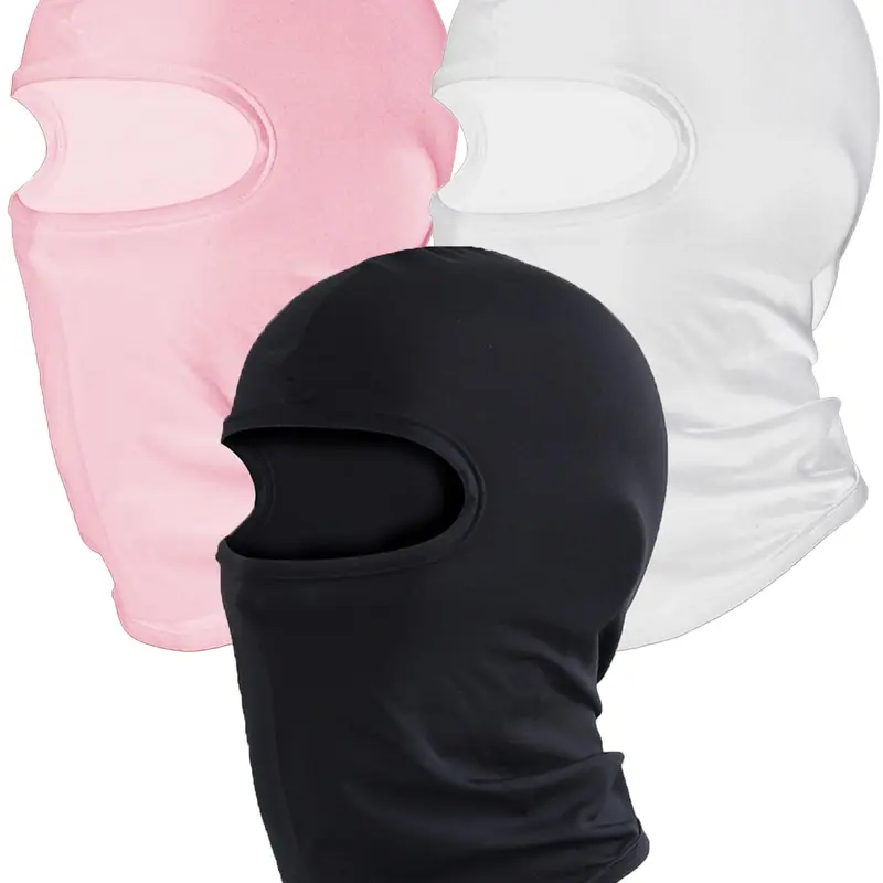 3pcs Balaclava Ski Mask, Biker Mask, Neck Gaiter Motorcycle Scarf, Cold Winter Warm Windproof, Full Face Cover for Men/women, Casual Plain Style