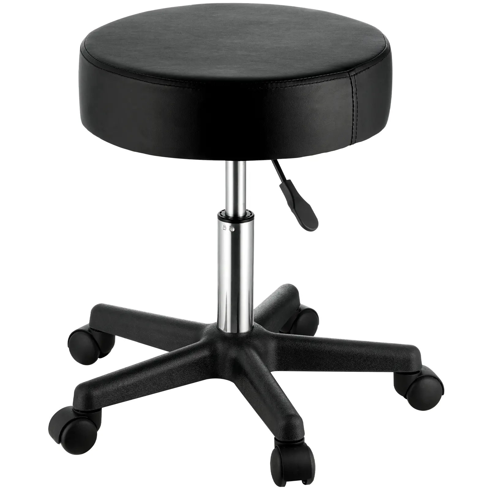 Adjustable Height Rolling Stool, Backless Swivel PU Leather Stool with Wheels, Multipurpose Office Salon Spa Vanity Stool for Home Work Shop