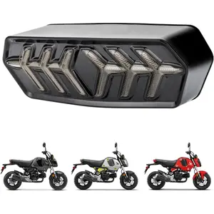 Grom Integrated Tail Light with Turn Signal, Sequential Led SMD Motorcycle Taillight Assembly, Flowing, Compatible With Honda Grom MSX125, CBR650, CTX700, CTX700N (Smoke Lens)