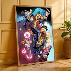 Invincible Battle Scene Poster, Superhero Comic Wall Art Print, Invincible Series Poster for Room Decor, Gift for Fans