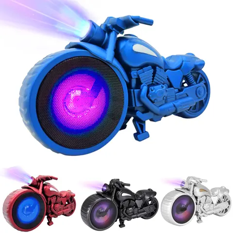 1950's Replica Bluetooth Speaker - Vintage Motorcycle-Style Portable Mini Stereo, Chrome Accents, Bike Attachment, FM, TWS, RGB Light, MP3 Support, Adjustable, Wired Charging, Water Resistant, Easy Mounting & Portability