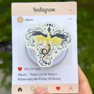 Celestial Gold Dragon Magsafe Phone Grip - Magnetic Pop Socket & Kickstand - Fantasy Reader Gift