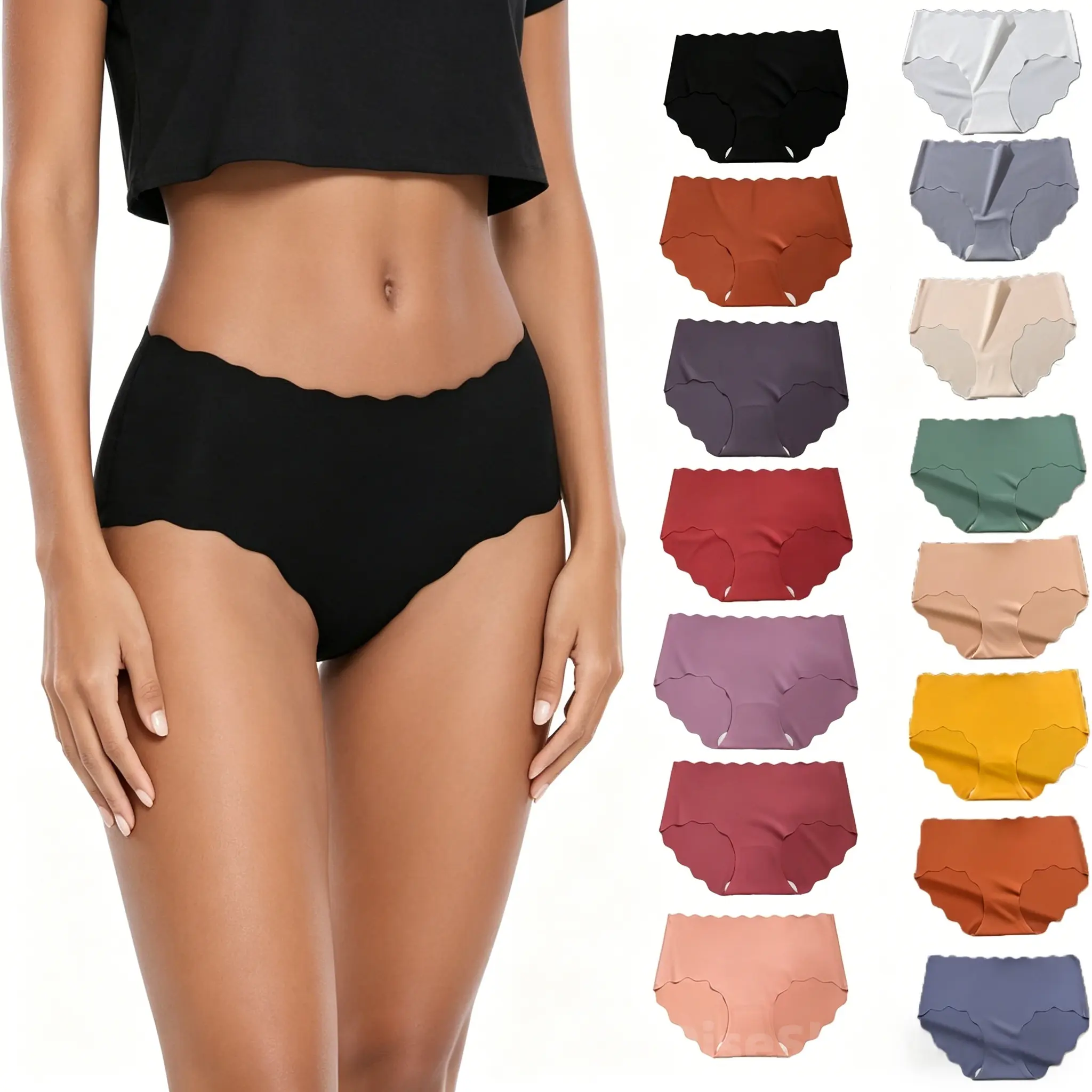 Women's 7-Pack Seamless Ice Silk Underwear, High-Stretch & Lightweight Briefs with Cotton Crotch, Hip-Lifting Panties for Yoga & Daily Wear, Underwear For Women, Female, Intimate Skin Care, High-Stretch Women's Sports Underwear, Stretchable Women's Sports