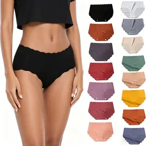 Women's 7-Pcs Minimalist Fit Basic Seamless Ice Silk Crotch Briefs - Comfortable, Soft, Skin-Friendly Fabric, Cotton Crotch, Hip-Lifting, Breathable, Casual, Intimate Skin Care, Yoga & Daily Wear