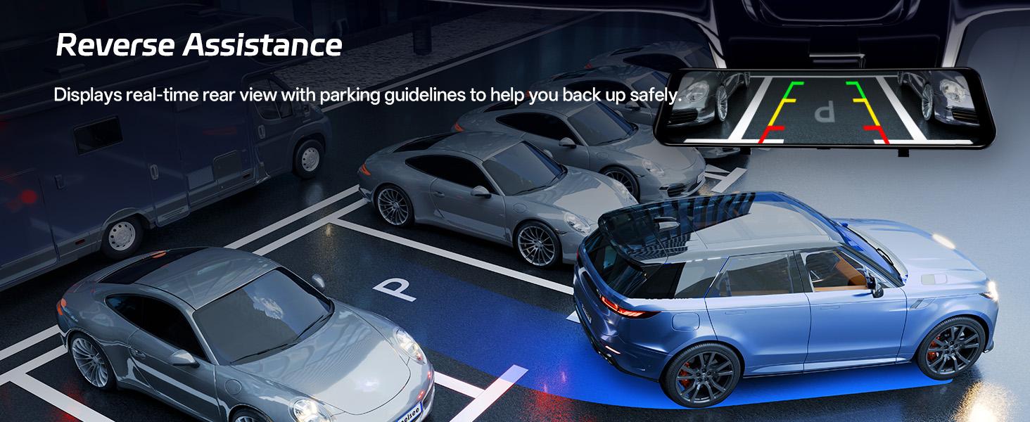 Pelsee S12 Pro Mirror Dash Cam with STARVIS 2 Sensor, Rear View Mirror Camera 5.8GHz WiFi, 4K Front and 1080P Rear Backup Camera for Car, ADAS &BSD, Voice Control, Color Night Vision, 64G Meomory Card