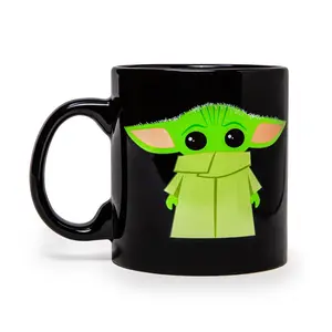 Star Wars: The Mandalorian Grogu Black Jumbo Ceramic Mug | Holds 20 Ounces Star Wars: The Mandalorian Grogu Black Jumbo Ceramic Mug | Holds 20 Ounces
