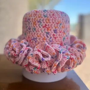 Custom crochet ruffle hats