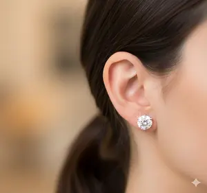 4.00 CT IGI Certified Diamond Stud Earrings – 3-Prong – White Gold – Push Back