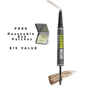 [New & Exclusive]:  Brow Inserts 2-in-1 Micro-Needle Brow Pen + Fiber Gel, Up To 36H Wear, Transfer-resistant, Smudge-resistant. Water-resistant, Fuller Brows