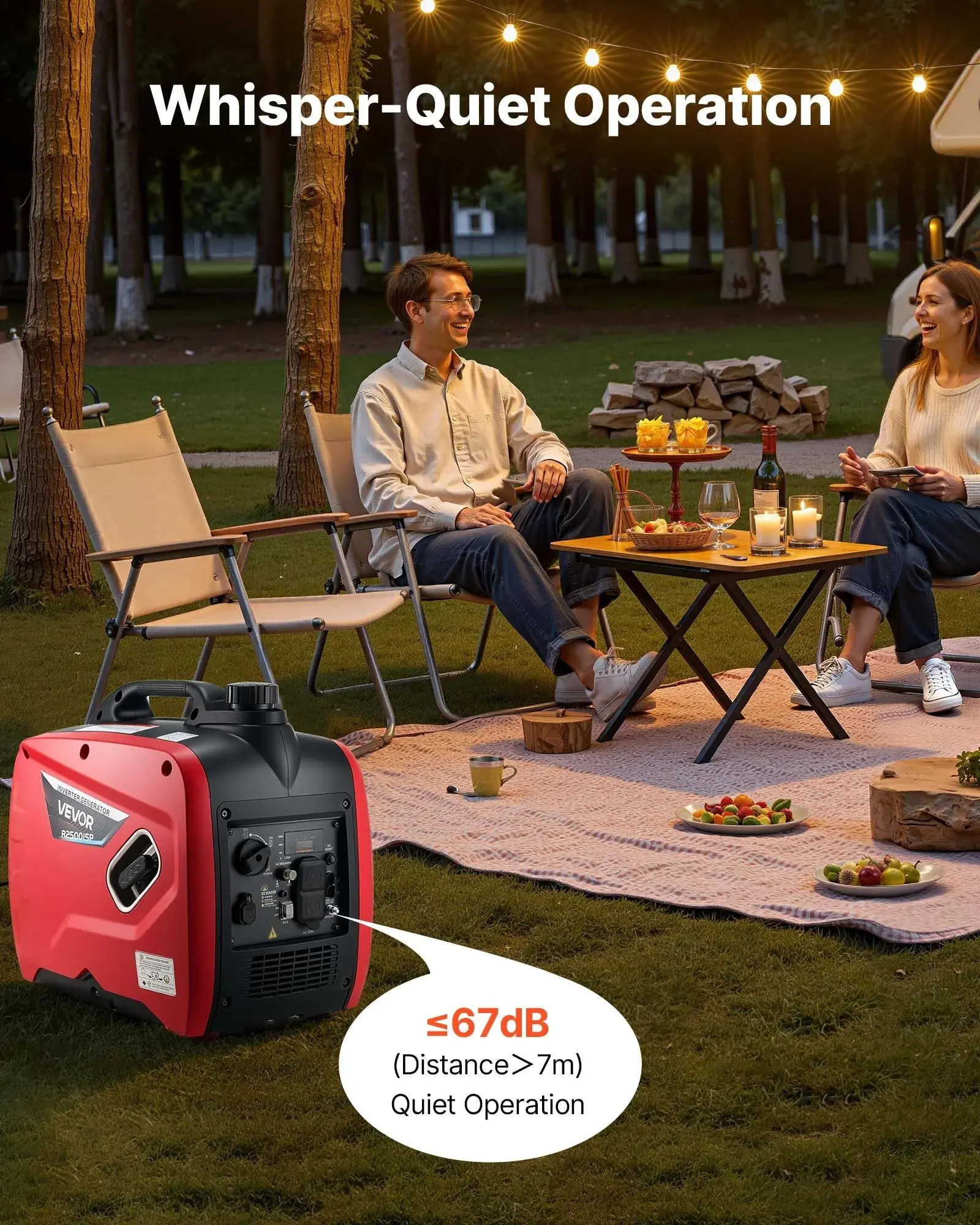 【DealsForYouDays】VEVOR Inverter Generator,3000W Peak Watt Quiet Inverter GeneratorPortable Inverters Generators for Home UseGas PoweredCompact and Lightweight Design - Stable PowerCO SensorLong Run Time