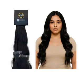 Soft Black Wavy Tape-In Extensions