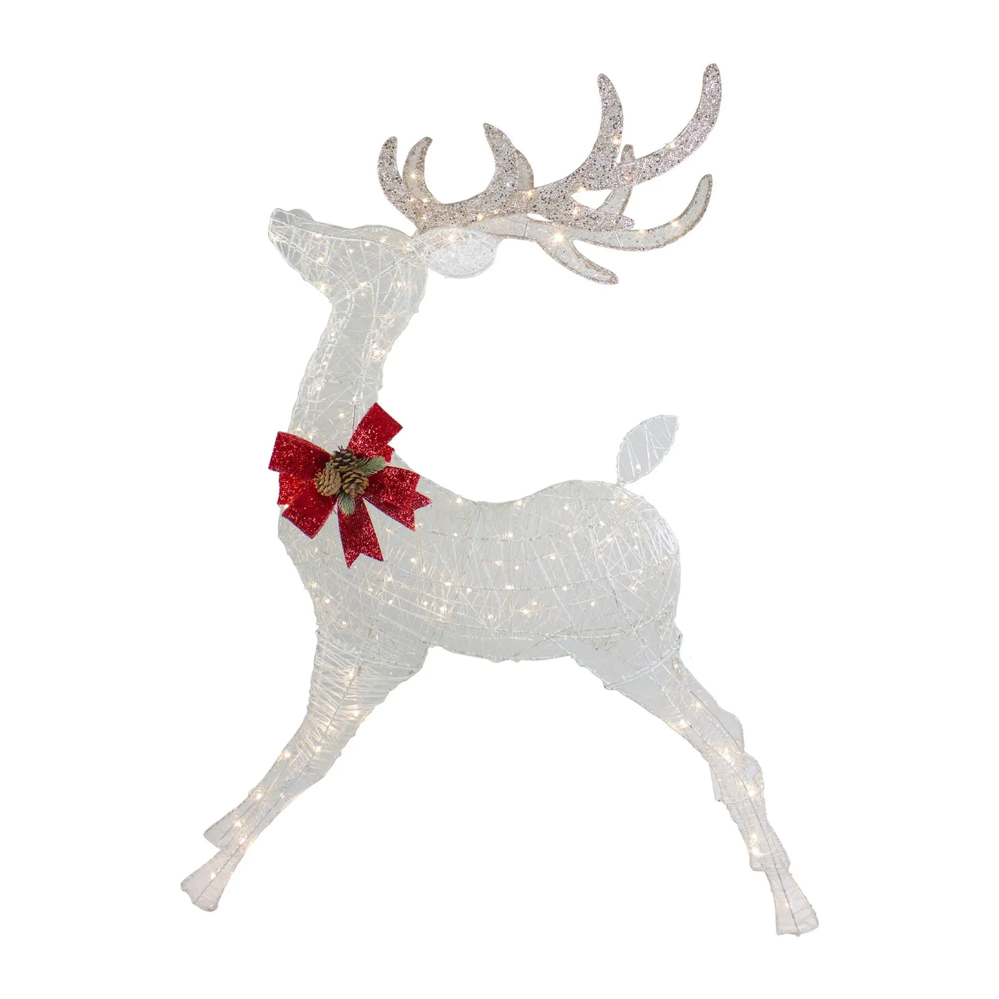 Northlight 56" LED Reindeer w/ Glitter Bow Decoration