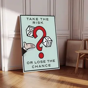 ALEC Monopoly Time Is Money Classic Cartoon Graffiti Canvas Painting Eco-Friendly Fade-Resistant UV-Protected Wall Picture Decor for Home Living Room Office