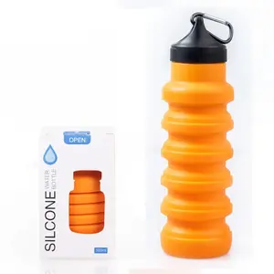 Collapsible Silicone Water Bottle Foldable Leakproof Sports Bottle for Travel Gym Outdoor