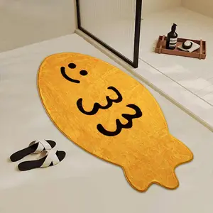 Cartoon Fish Pattern Floor Mat, 1 Count Non-slip Soft Floor Carpet, Decorative Area Rug for Home Living Room Bedroom Study Room