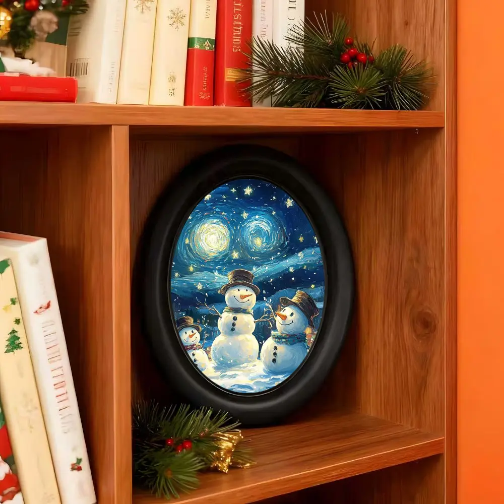 Vintage Christmas Wall Decor, Gothic Victorian Style 3D Painting, Handmade Photo Transfer Print, Perfect for Halloween & Holiday Decoration, Room Decor Ornament