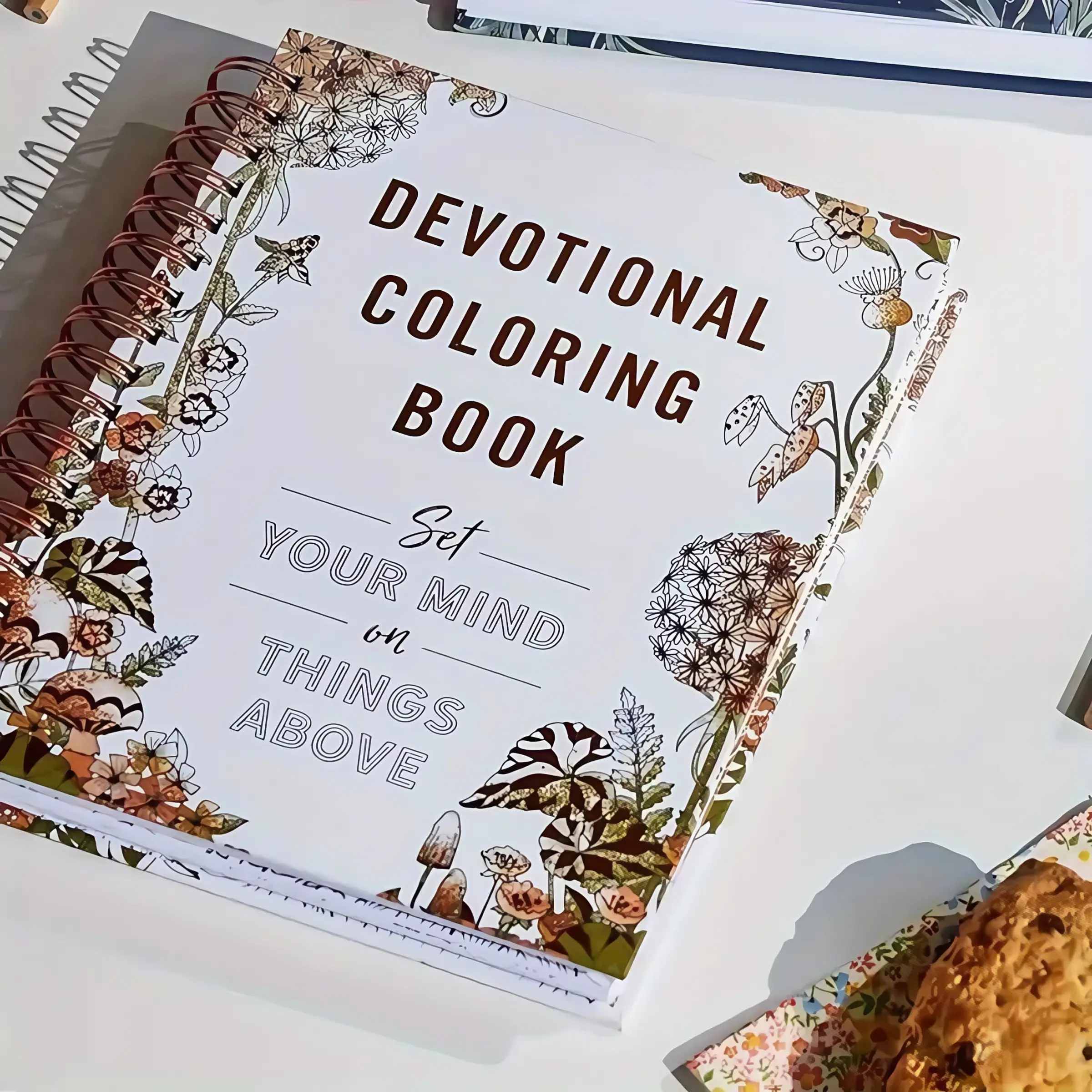 Adult Coloring Book for Relaxation & Creativity, Floral Illustrations, Guided Meditation Tips, Elegant Cover Design, Plant Art Painting, Coloring Gift Book, Devotional Coloring Book