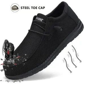 Work Sneakers Protective Shoes, Safety Industrial Puncture-Proof Anti-smash Steel Toe Shoes, Safety Work Shoes