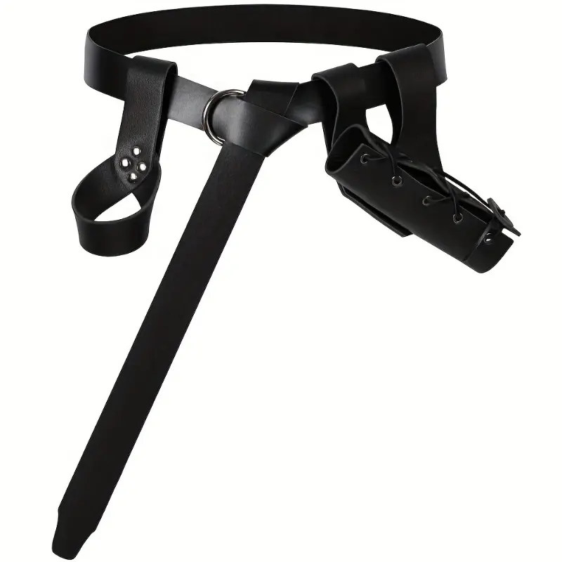 Sword Frog Belt Holster in a Medieval Frog Shape, PU Leather Costume Accessory with Historical Charm for Viking Cosplay and a Medieval Look, Adds Historical Charm