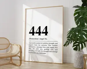 Angel Number 444 Wall Art, Print Law Of Attraction Wall Decor, Trendy Spiritual Art Print, Manifestation Poster, Angel Numbers Print