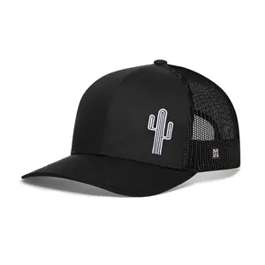 Cactus Trucker Hat  |  Black Cactus Snapback