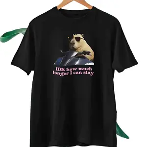 IDK How Much Longer I Can Slay T-Shirt – Funny Capybara Meme Tee for TikTok Fans, Slay Quote Shirt, Humorous Animal Graphic Top, Unisex Casual Wear -Rest in power shirt,menswear Tshirt