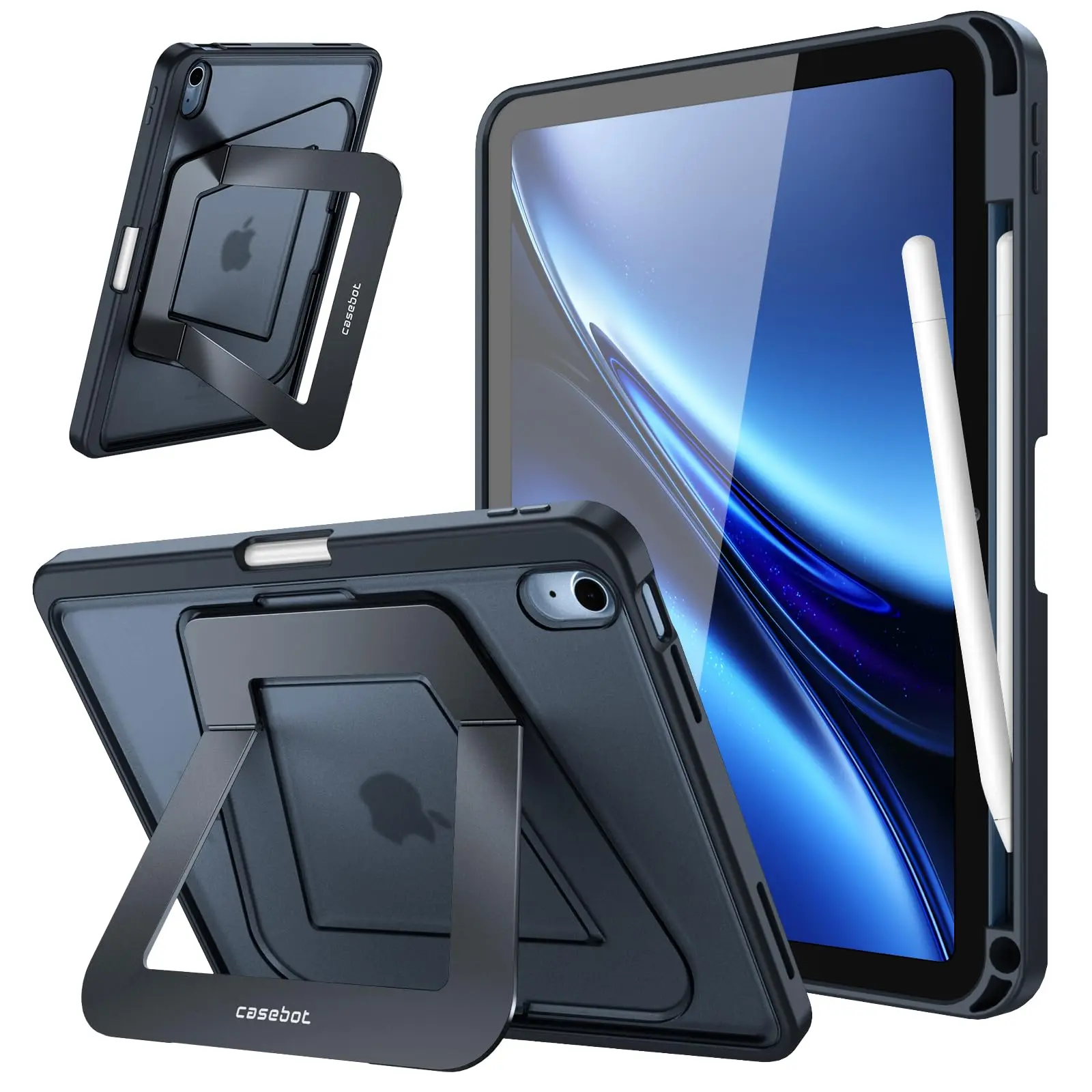 Fintie Shockproof iPad Case - iPad Accessory with Multifunctional Stand, Built-in Pencil Holder, Rugged Full-Body Slim Handheld Back Cover for Broad Landscape Mode, Drawing/Sketch, Hands-Free Browsing (Check Model Options)