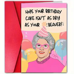 Funny Birthday Card, 1 Piece, Novelty Adult Humor, Aggressive and Bold, Premium Paper Material, Perfect Gift for Friends and Family
